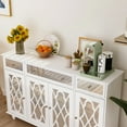 thumbnail image 6 of KULAGAGA Accent Buffet Sideboard Serving Cabinet with Carved Mirror Door and 3 Drawers, Console Table Sofa with Adjustable Shelves for Entryway Kitchen Dining Room, 6 of 8