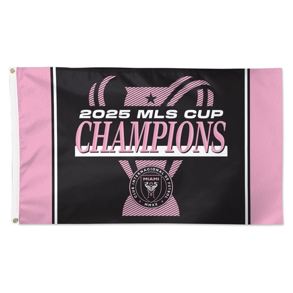 WinCraft Inter Miami CF 2025 MLS Cup Champions Locker Room 3' x 5' Single-Sided Deluxe Flag