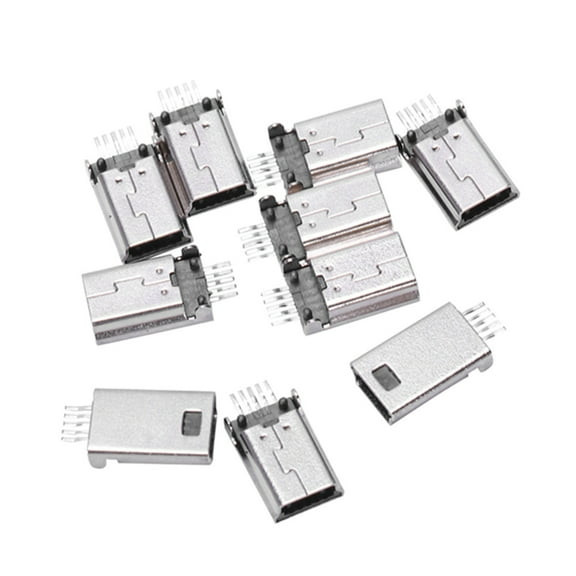 10 pieces Mini USB Type B Male 180 Degree 5 Pin SMD for Soldering Jack Connector