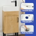 thumbnail image 5 of ModFusion 16" Bathroom Vanity with Undermount Ceramic Sink & Soft-Close Door Storage, for Small Space, Yellow Oak, 5 of 8