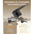 thumbnail image 4 of Matte Door Handles Interior Knurled Privacy Door Handles Heavy Duty Door Lever for Bedroom or Bathroom Reversible Keyless for Left Right Handed Doors AM, 4 of 7