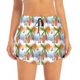 thumbnail image 4 of Lsque Gnome and Surfing Printed Women's Running Shorts with Liner Pockets,Elastic Quick Dry Workout Athletic Gym Yoga Shorts,Womens High Waist Shorts-, 4 of 9