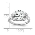 thumbnail image 2 of Primal Gold 14 Karat White Gold 10x8mm Oval Cubic Zirconia and VS Diamond Ring, 2 of 3