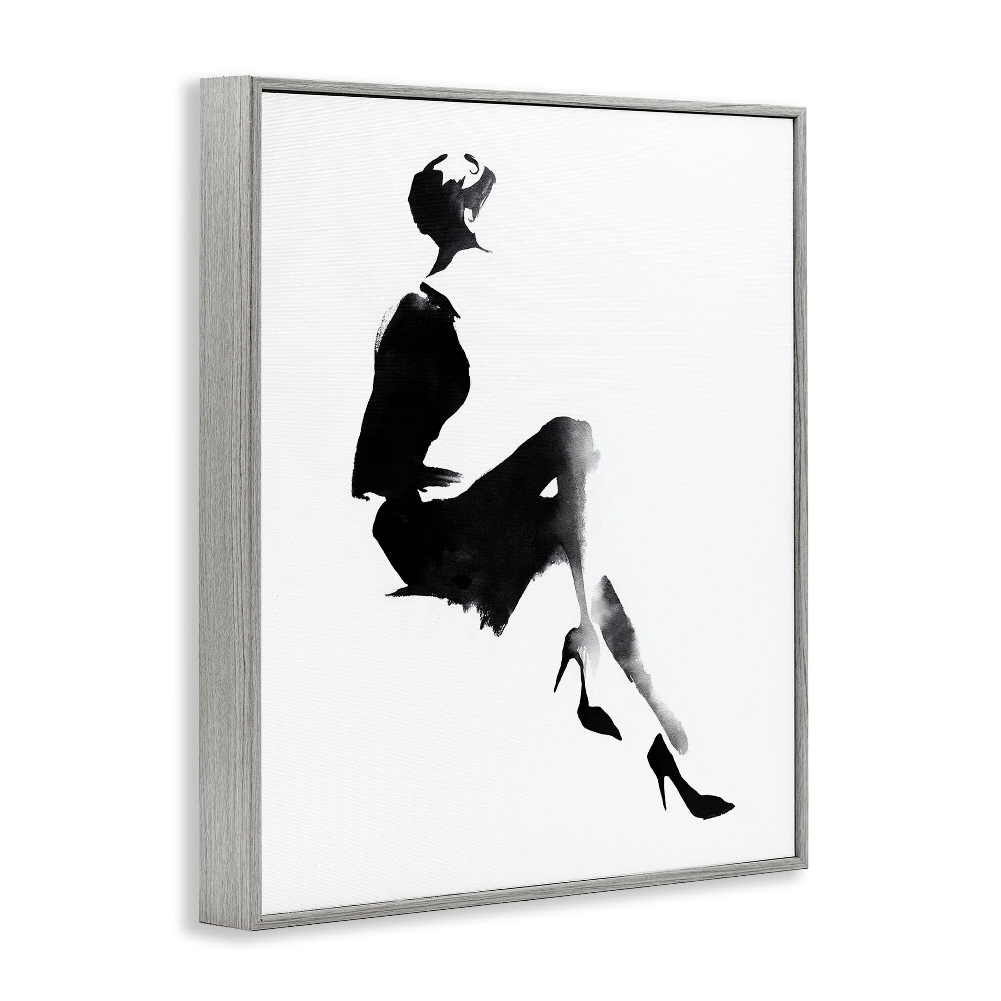 Stupell Industries Chic Silhouette Noir Gray Framed Giclee Art, design by Svetlana Aleynikova