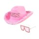 thumbnail image 2 of Sombrero de vaquero del oeste, accesorio para disfraz de cosplay, fiesta de disfraces y espectáculo. Rosa, 2 of 8