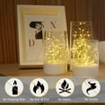 thumbnail image 4 of IMAGE 3PCS Acrylic Shell Pillar LED Battery Operated Candles With 13-Key Remote Timer for Home, Wedding & Party Decor, Clear, 4 of 9