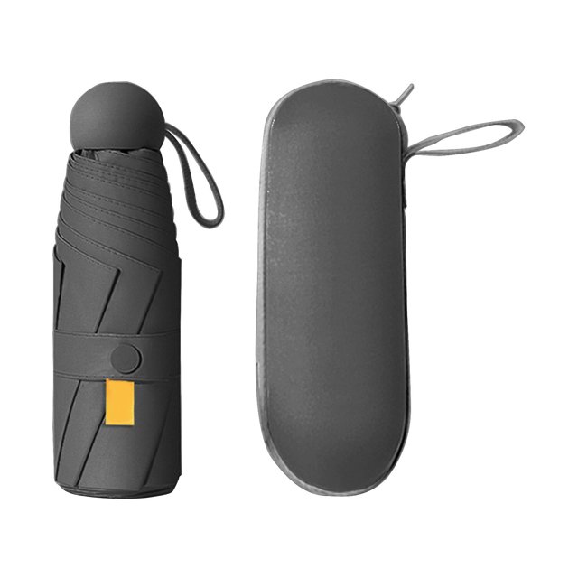 Red Paraguas plegable de 5 cápsulas, anti-ultravioleta, resistente al viento, ligero para sol, lluvia, uso doble