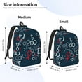 thumbnail image 2 of Disketp Navy Blue Geometric print Canvas Backpack Lightweight Travel Daypack Student Rucksack Laptop Backpack-Medium, 2 of 5