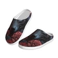 thumbnail image 2 of Disketp Rose Full Moon Black Wolf Women's Men's Slippers Plush Slip-On House Slipper for Winter Indoor Soft Cushion Non-slip Fluffy Slides Slippers-35/36, 2 of 7