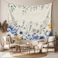 thumbnail image 2 of Blue Flowers Large Tapestry for Bedroom Wall Hanging Tapestry, Eucalyptus Farmhouse Floral Butterfly Ceiling Backdrop Tapestries Poster Blanket Wall Decor for Teens Room Living Room Dorm 86" x 104", 2 of 8