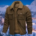 thumbnail image 3 of Men's Casual Multi-Pocket Suede Fleece-lined Jacket Zipper Lapel Top - Soft Interior for Autumn Winter Workwear, Outdoor Errands, and Festive Seasons,Coffee,M, 3 of 6