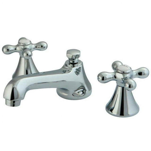 Kingston Brass KS4471AX Robinet de Lavabo Métropolitain à Large Diffusion avec Poignée Croisée et Raccord en Laiton, Chrome