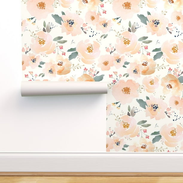 Peel-and-Stick Removable Wallpaper Girls Shabby Chic Blush Pink Nursery