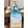 thumbnail image 4 of Ldtrchee Aqua Beach Coastal Table Runner 60 Inches, Nautical Summer Seaside Ocean Bed Runner Dresser Scarves Tabletop for Indoor Outdoor Parties/Ceremony/Banquet, 13" x 60", 4 of 8