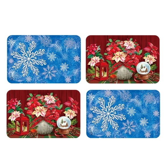 Briarwood Lane Snowflakes and Poinsettias Placemat (4-pack)