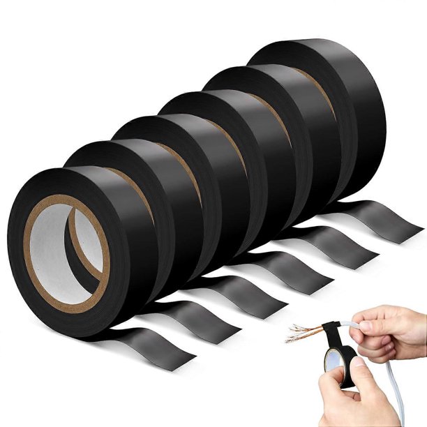 Electrical Tape, 6 Pieces Electrician Tape, 19mm * 20m Electrical Insulation Tape for Wiring Projects and Repairs (Black)