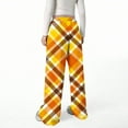 thumbnail image 5 of BRGZLK Plaid Sweatpant for Girls Warm Cold Proof Sweatpants Wide Leg Drawstring Wear Outside Casual Comfort Daily Pants with Pocket Yellow 14-15 Years, 5 of 5