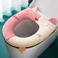 thumbnail image 3 of Cubierta de asiento de inodoro, estera de inodoro de tela suave con cremallera de felpa con diseño de cohete espacial, 3 of 5