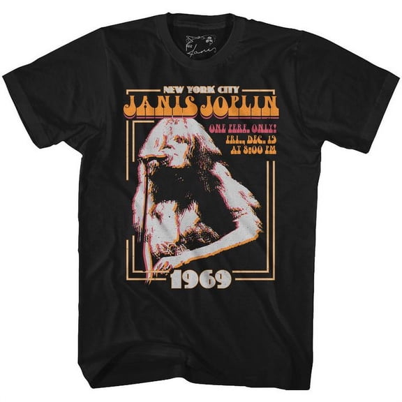 Janis Joplin New York Black Adult T-Shirt Lt