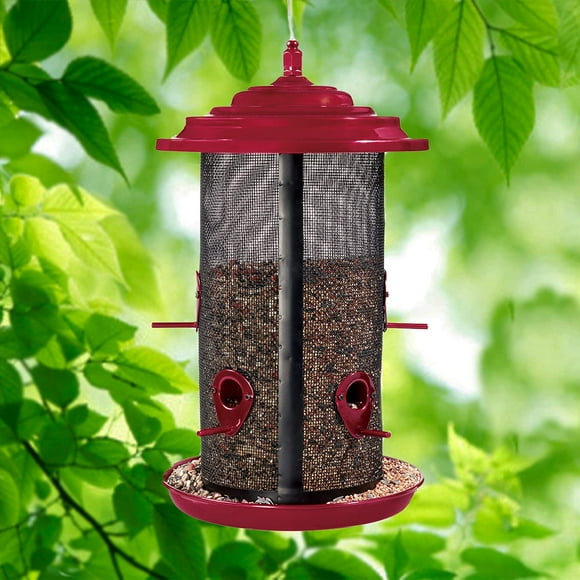 North States Nature's Yard Mangeoire pour Oiseaux Jumeaux Extra-Grand : Remplissage Facile. Câble Suspendu Anti-Écureuil Inclus. Deux Chambres, Extra-Grand, Capacité de Graines de 8,5 Livres (9,7)