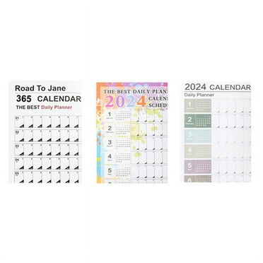 3PCS Calendar 2024 - Wall Calendar 2024,365 Day Poster Calendar for School Home Office 29.2X20.7Inch