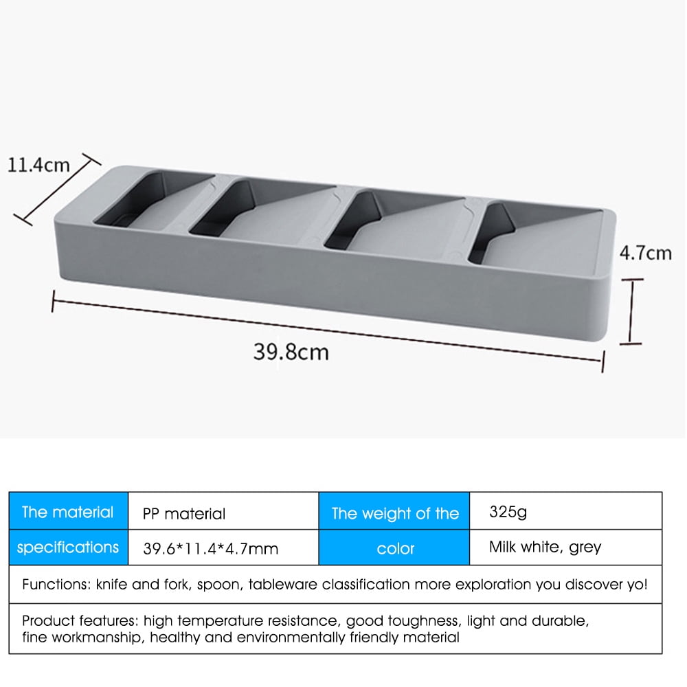 Private Jungle Kitchen Drawer Organizer Tray Compact Cutlery Organizer Tray Box for Silverware Cutlery Spoon Knife and Fork Partition Storage, Grey Private Jungle Kitchen Drawer Organizer Tray Compact Cutlery Organizer Tray Box for Silverware Cutlery Spoon Knife and Fork Partition Storage, Grey