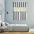 thumbnail image 5 of Black Grey Stripes Kitchen Curtains Sets for Windows 24 Inch Length, White Striped Vertical Modern Geometric Rod Pocket Window Treatments Tier Curtains and Valances Set for Bedroom/Bathroom, 5 of 8