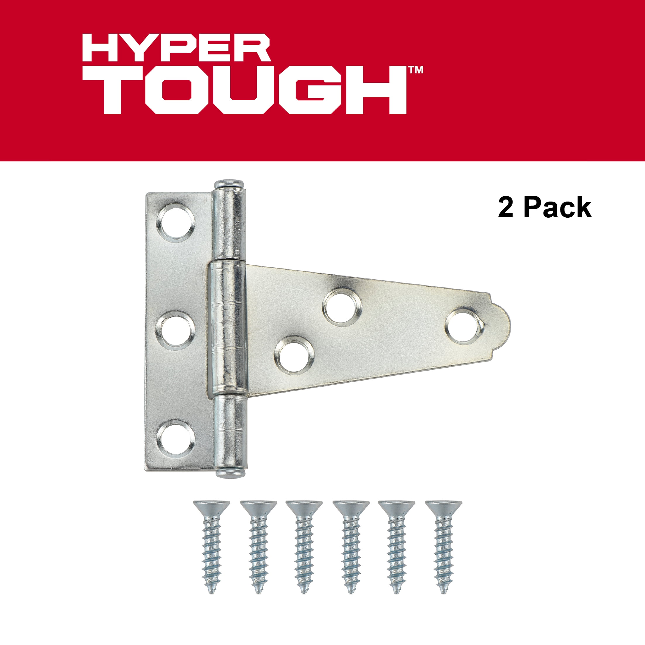 Hyper Tough 2 inch. Light Tee Hinge, Zinc Plated (2 Pack)