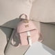 thumbnail image 2 of Mochila Estilo Preppy Bolso Mini bandolera de cuero PU de estilo preppy para mujer, mochila de hoja con lazo de Color Hit, 2 of 8