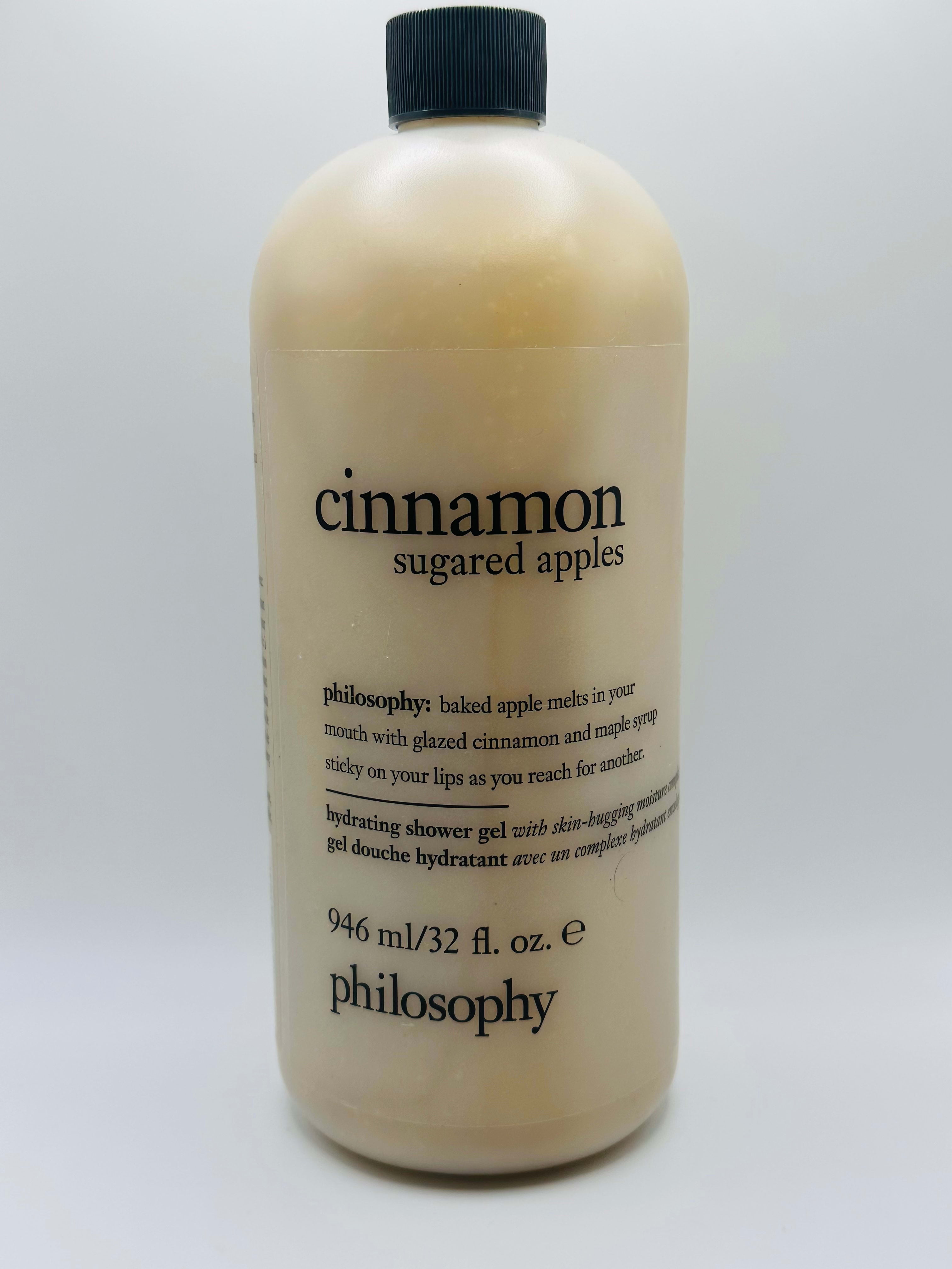 Philosophy Cinnamon Sugared Apples Hydrating Shower Gel 32 oz | 3-in-1 Shampoo, Body Wash & Bubble Bath | Warm Apple & Cinnamon Scent