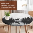 Black Deer Forest Round Tablecloth 36-44 Inch Round Fitted Table Cloth ...