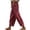 Wine, variant on Yuanlook Ladies High Waist Linen Cotton Jogger Pants, Adjustable Drawstring Waist Functional Side Pockets Cuffed Cropped Loose Resort Trousers S-XXXL