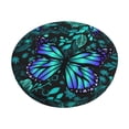 thumbnail image 2 of Xecao's Blue Floral with Butterflies Print Stool Covers offer stylish, washable protection for PU round bar stools, perfect for home or commercial use., 2 of 7