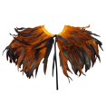 thumbnail image 2 of Women's Feather Collar Shawl, Crow Feather Satin Glossy Shawl Wrap for Women, Versatile Carnival Party Costume Accessory, Evening Wear, Fashion Shawl Orange, 2 of 2