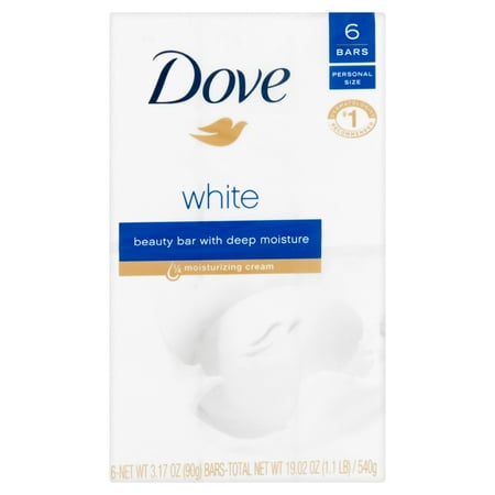 Dove White Beauty Bars, 3.17 oz, 6 count - Walmart.com