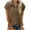 Brown-01, variant on Perfectbot Women Blouses Summer Puff Short Sleeve Relaxed Fit Solid Color V-Neck Dressy Casual Button Shirts Size S-XXL