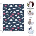 thumbnail image 4 of DarkBlue Cartoon Dinosaurs SpeechBubbles Pattern Blanket,Comfortable Soft Flannel Throw Blanket,All Season,Warm Lightweight Blankets for Sofa Bed Couch Living Room Chair,30"x40", 4 of 4