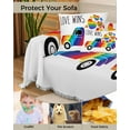 thumbnail image 4 of Rainbow Truck Sofa Couch Covers for 3 Cushion Couch,Washable L Shape Sectional Sofa Covers for Loverseat/Pet/Kid,Colorful Love Heart Watercolor White Slipcover Throw Blanket Futon Cover 71x134, 4 of 8