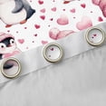 thumbnail image 4 of Homewish Cute Cartoon Penguin Curtains Pack of 2 (42x84 Each),3D Loves Pattern Curtains Blackout,Pink White Black Bedroom Curtains For Girl Kids,Microfiber Bedroom Decor, 4 of 6
