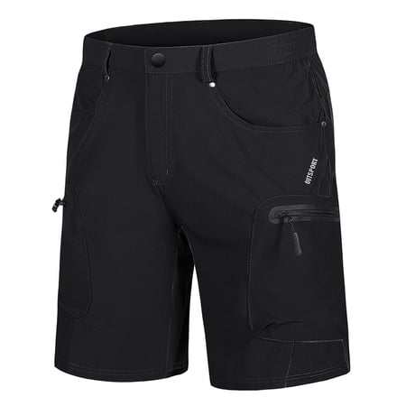 TACVASEN Men's Hiking Shorts Lightweight Quick Dry Water Resistant with Multiple Pockets for Outdoor Activities Black Size 30
