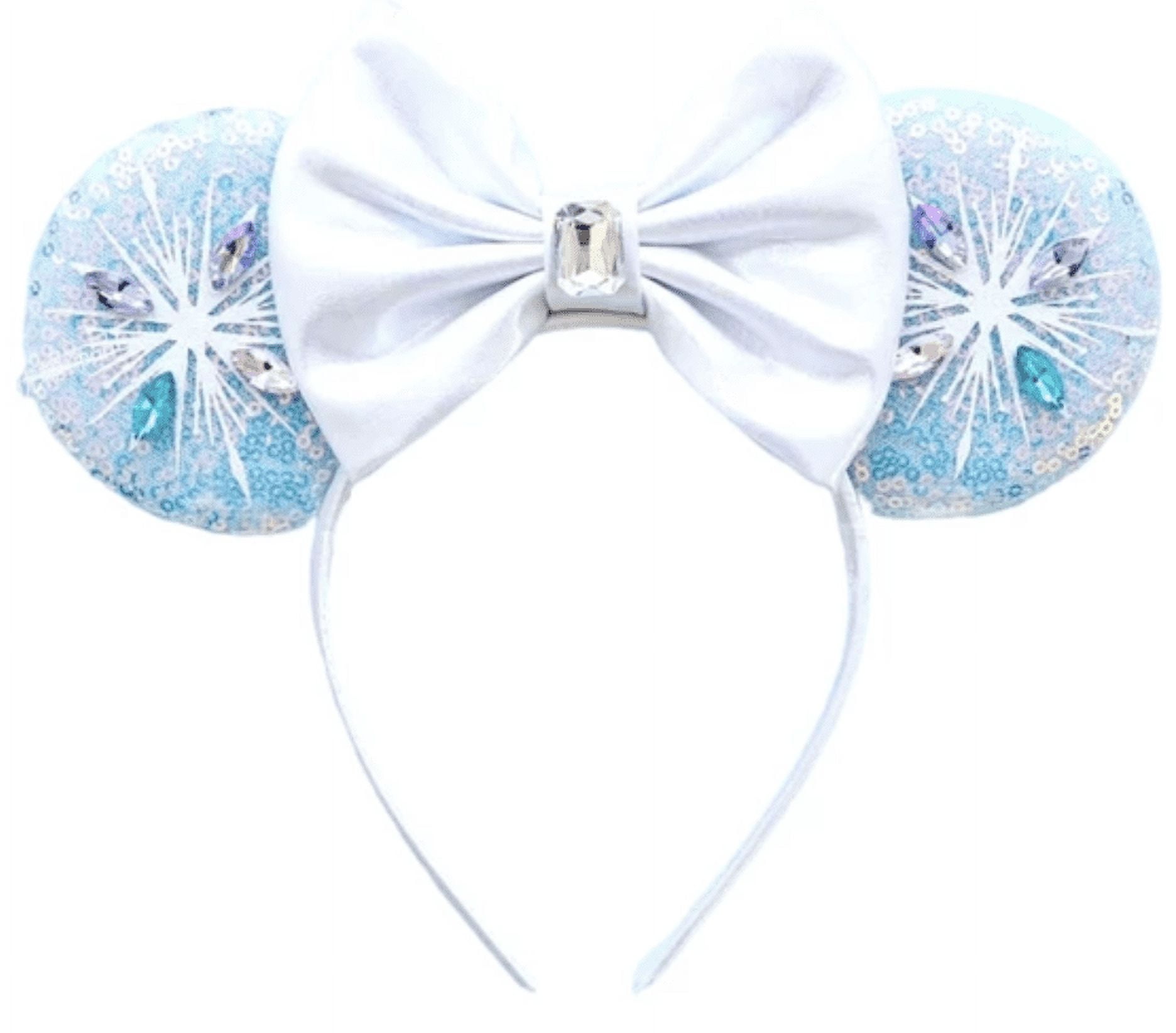 Elsa Frozen Inspired Minnie Ears Headband, Elsa Minnie Ears 