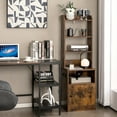 thumbnail image 3 of Gymax Nightstand Bedside End Side Table Bookshelf w/ Charging Station Rustic Brown, 3 of 10