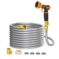 thumbnail image 1 of Manguera de jardín Giraffe Tools 23 m de acero inoxidable con 9 patrones, 1 of 7