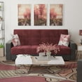 thumbnail image 3 of Ottomanson Origins Convertible Sofa Bed with Storage 74", Burgundy/Black Leatherette Microfiber, 3 of 7