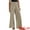 Camel, variant on Women's Stripe Casual Drawstring Wide Leg High Waist Pants M Camel