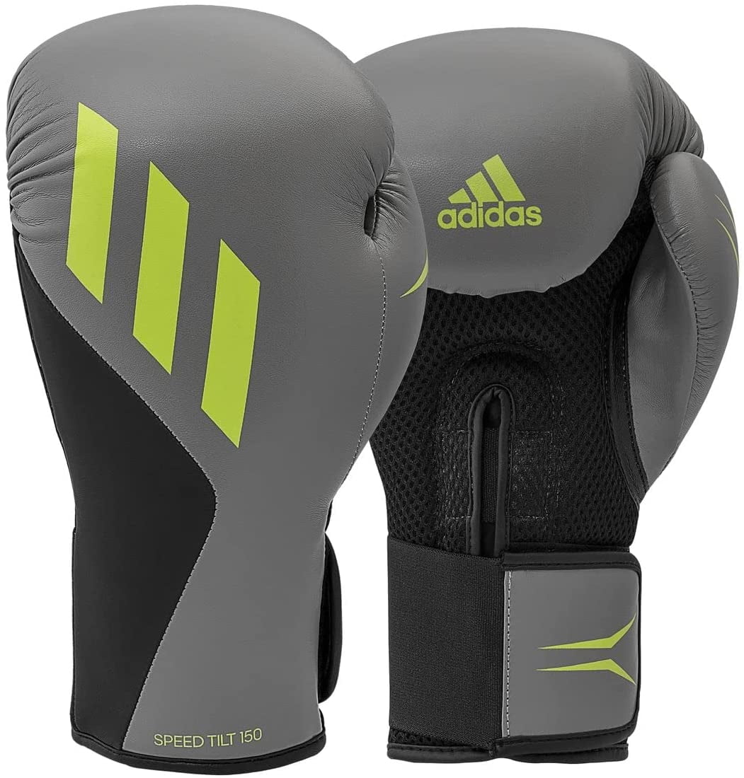 Adidas Speed Women, oz 14 150 Gloves Men, for 3/Mat - Training Gloves Fighting Grey and Black/Signal, Unisex, TILT Boxing