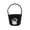Black, variant on Halloween Jack O Lantern Woven Basket with Handle, Cute Ghost Face Cotton Rope Storage Bucket, Portable Trick or Treat Candy Basket for Halloween Party Decor,9 in.