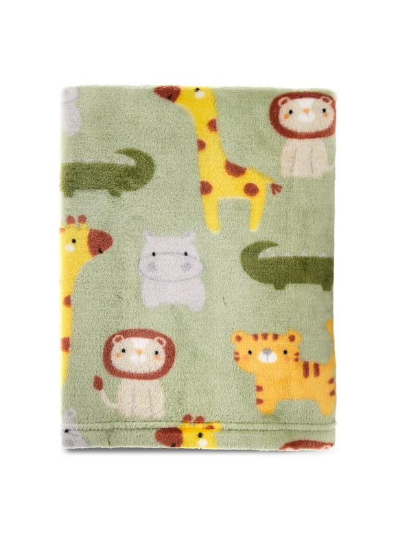 Parent's Choice Printed Jungle Green Super Soft Plush Baby Blanket