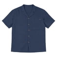thumbnail image 3 of Cotton Linen Shirts for Men Summer Casual Short Sleeve Button Down Notch Collar Relaxed Fit Lightweight Beach Shirt, 3 of 6