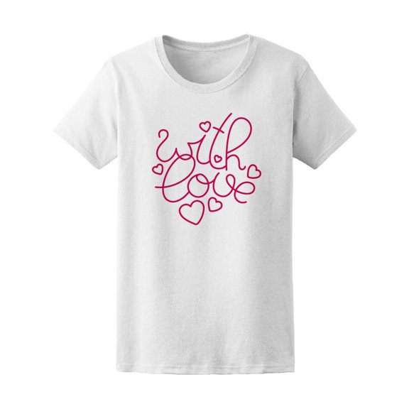 Romantic Hearts With Love Design Tee Women's -Image by Shutterstock
